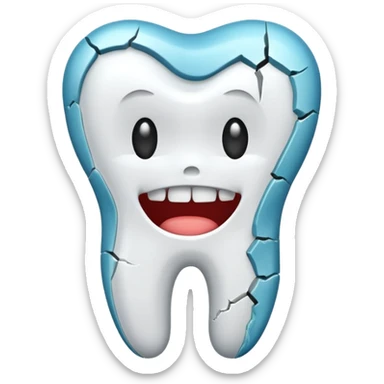 broken tooth sticker