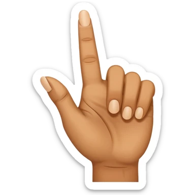 a closed hand with the index and middle finger pointing sticker