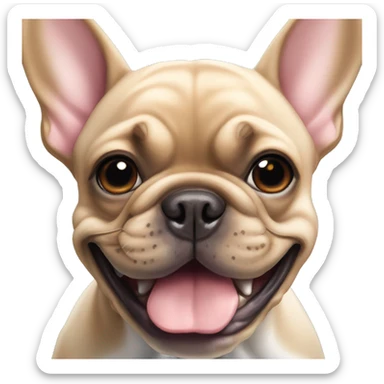  Fawn french bulldog showing shark teeth sticker