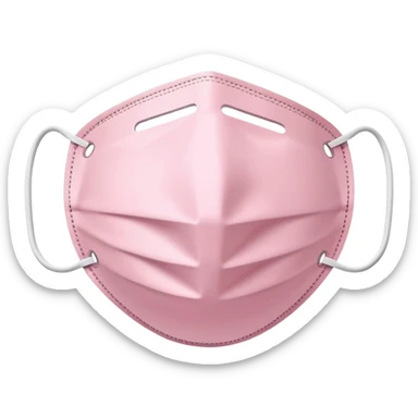 Pale pink surgical face mask isolated on white background, no human, no animal sticker