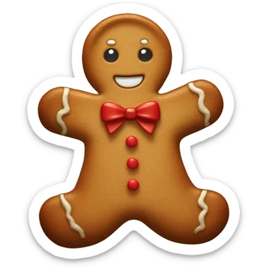 Gingerbread with red bow sticker