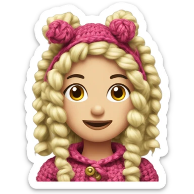 Cindy Lou Who crocheting a hat sticker