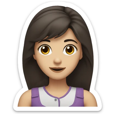 Turkish teen girl with dark hair and dark brown eyes waving hi standing sticker