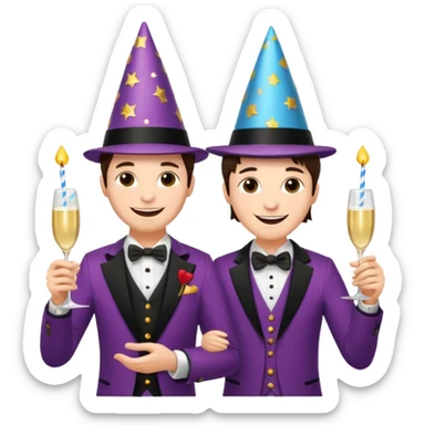 magician couple celebrat his birthday  sticker