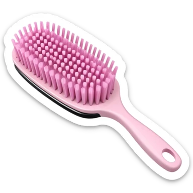 Powder pink and white hairbrush sticker