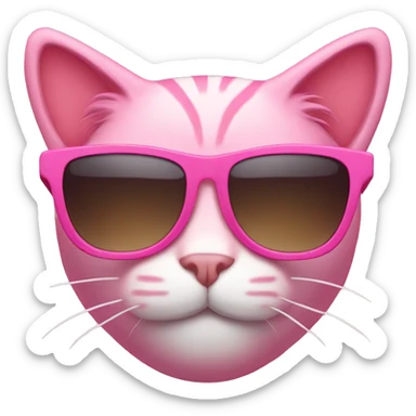 Pink cat with sunglasses  sticker