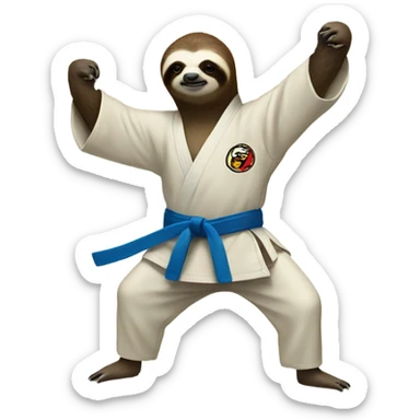 Sloth doing karate sticker