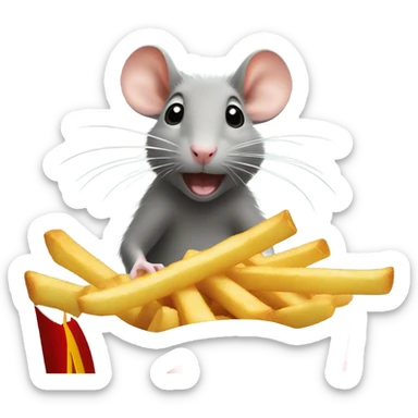 rat eating mcdonald’s fries sticker