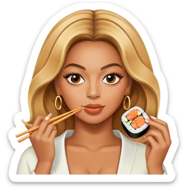  Beyoncé eating sushi sticker