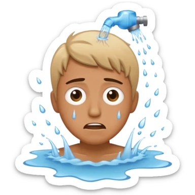 person wasting water sticker