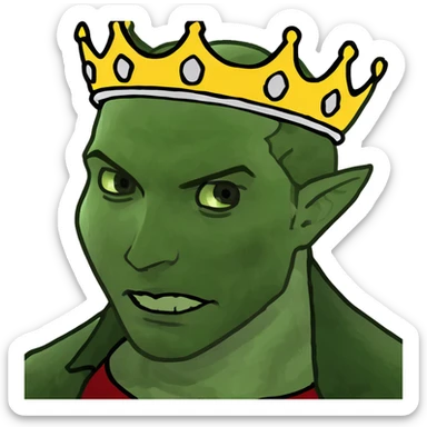 Blond haired man vampire with a crown sticker