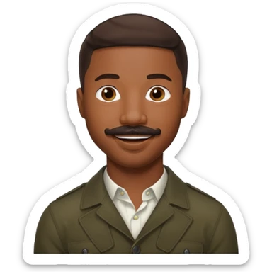 michael b jordan with mustache sticker