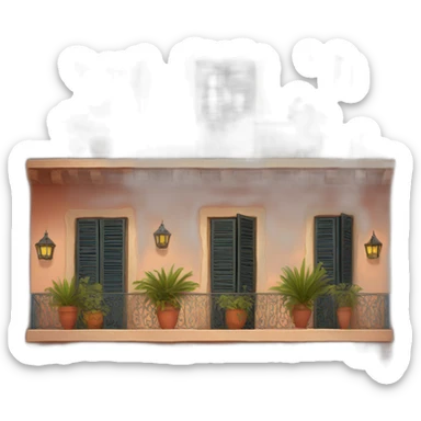 balcony overlooking moroccan riad sticker