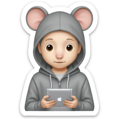 Rat kid with an ipad sticker