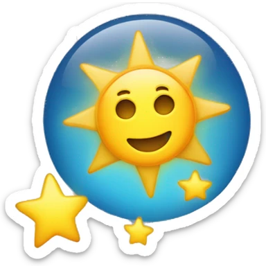 sonne mit strahlen und sternen sticker