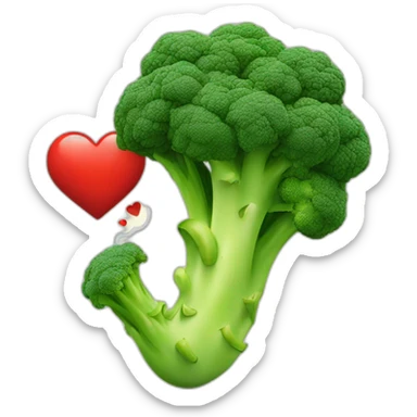 Person Smoking, broccoli in a love heart, 420  sticker