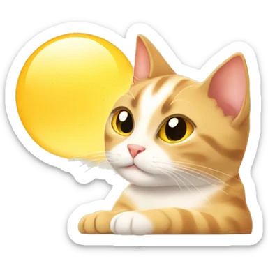 cat basking in sunlight sticker