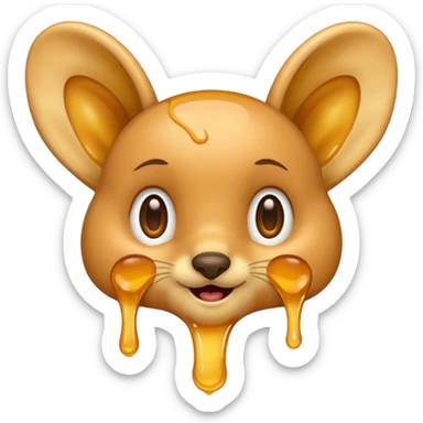 A big ear, with honey dripping on it sticker