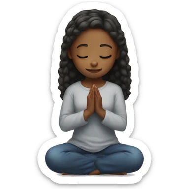 Girl on her knees prays sticker