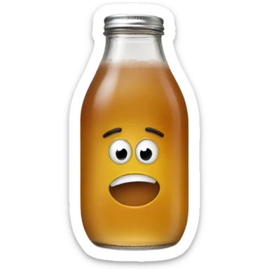 kombucha with a hungry face sticker