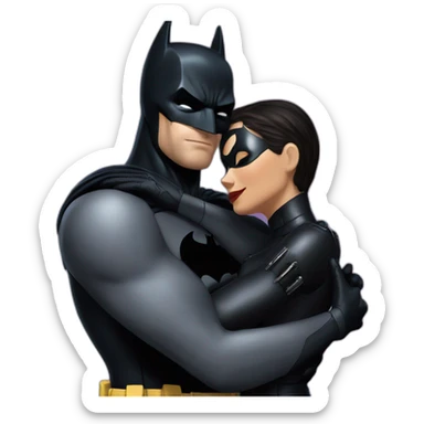 Batman hugs catwoman sticker