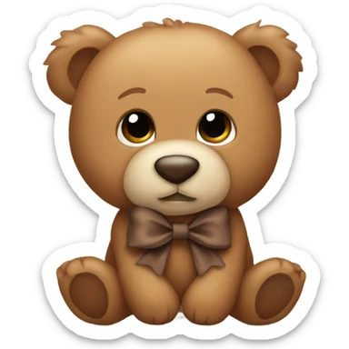 Baby Teddy Bear with brown bow sticker