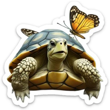 tortoise mixed wih butterfly sticker