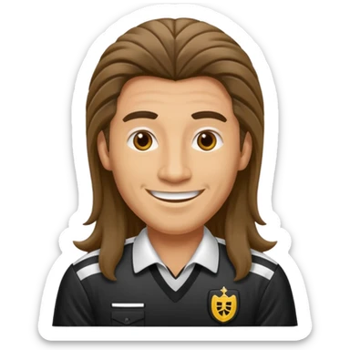 long-haired referee sticker