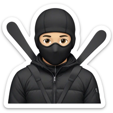 young man with a ski maskk sticker