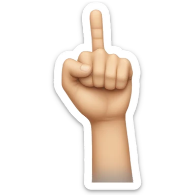 a hand holding onto a single finger  sticker