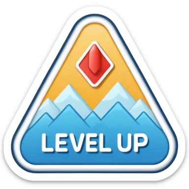 A sticker saying level up with up arrow more a simple soft vibe blue sticker