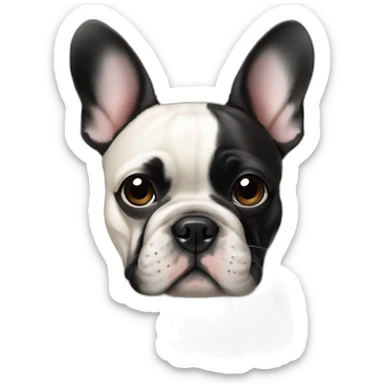 french bulldog with a black round stain on the left eye only sticker