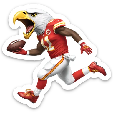 Eagle attacking nfl team Kansas City Chiefs sticker