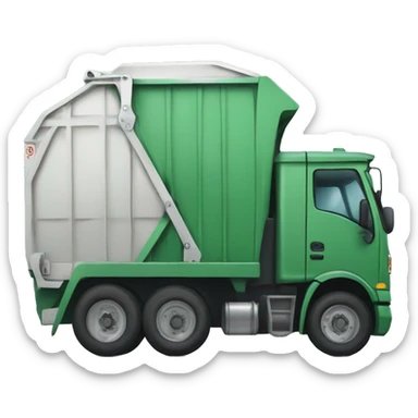 Garbage Truck with a smiling Facebook sticker