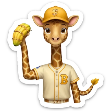 Giraffe playing baseball, but he’s the Savannah Bananas team sticker