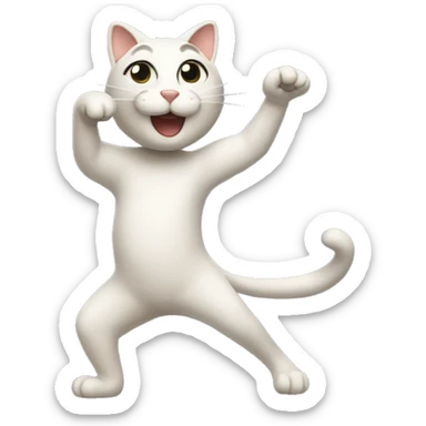 cat dancing with muic sticker