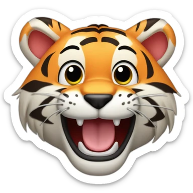 A cute tiger smiling and giving a thumbs up sticker