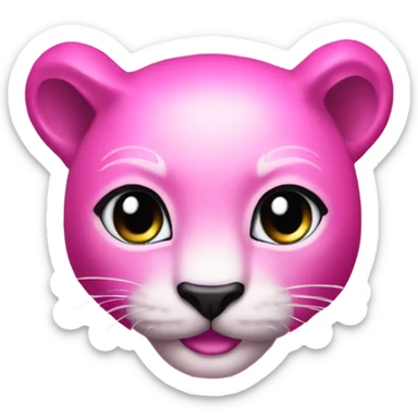 Pink ombre full body panther with glitter  sticker