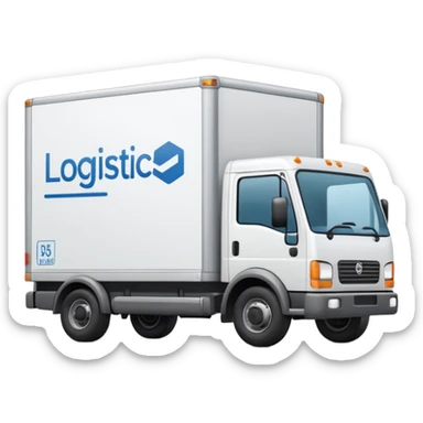 A delivery truck with boxes on the side, representing logistics, warehousing, and procurement. sticker