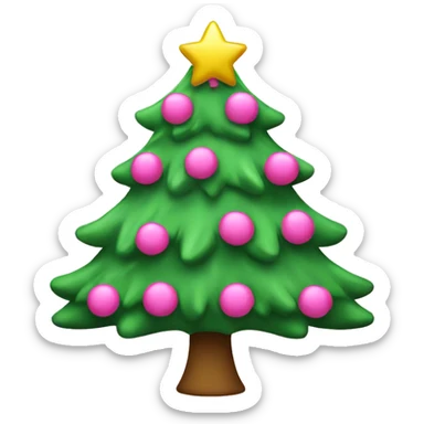 Pink Cutsey Christmas tree sticker