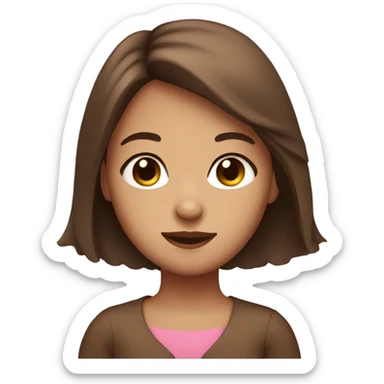 Girl with brown hair with heart eyes sticker