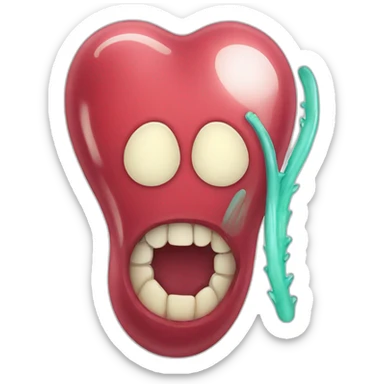 kidney with teeth sticker