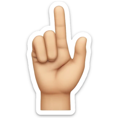 hand sign índice y pulgar derechos, meñique anular y medio doblados sticker