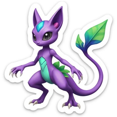 Colorful Exotic Meloetta-Mewtwo-Sableye-Virizion-Venom-Stitch-Fakémon-creature-hybrid sticker
