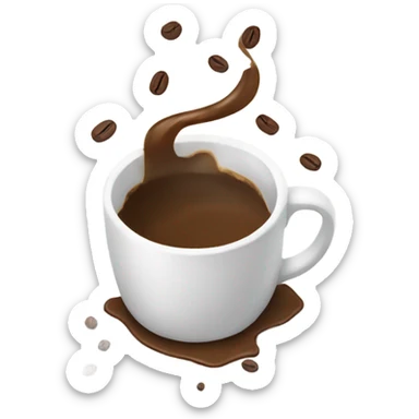 spilled cup of coffee sticker