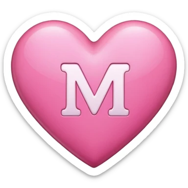pink heart with an M in the middle sticker