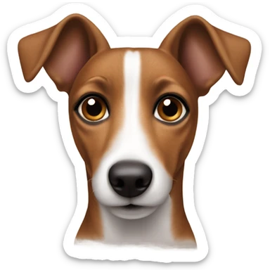 All Brown jack russel with pointy ears sticker