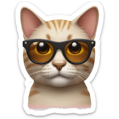 Cat with sunglasses sticker