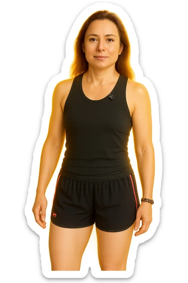 Donna senza cellulite grazie alla sua infiammazione sistemica bassa (fallo capire come vuoi) senza mano alzata sticker