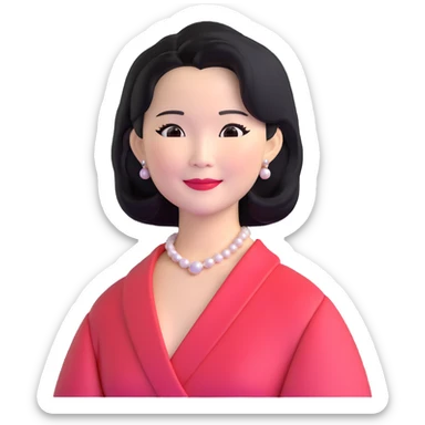 Teresa Teng iconic Asian singer with elegant look, upper body sticker